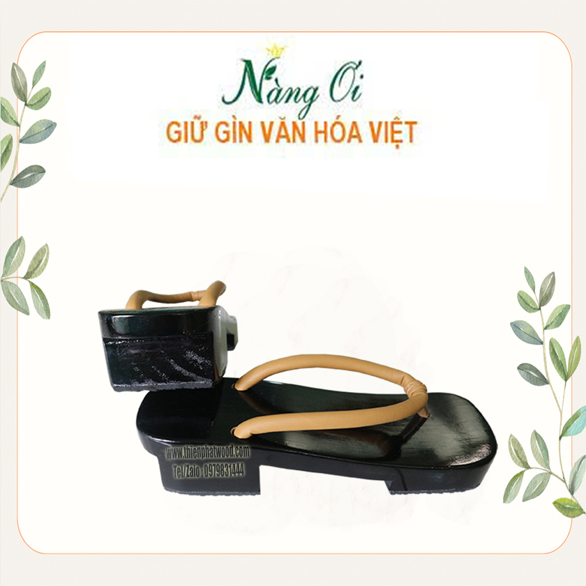 guốc gỗ Nhật Bản màu đen quai kẹp